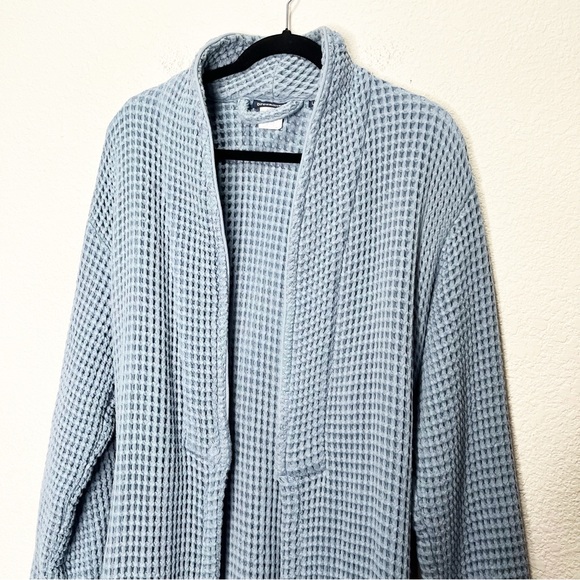 Brooklinen 100% Turkish Cotton Dreamweave Waffle Robe Ocean Blue Large - Picture 5 of 10